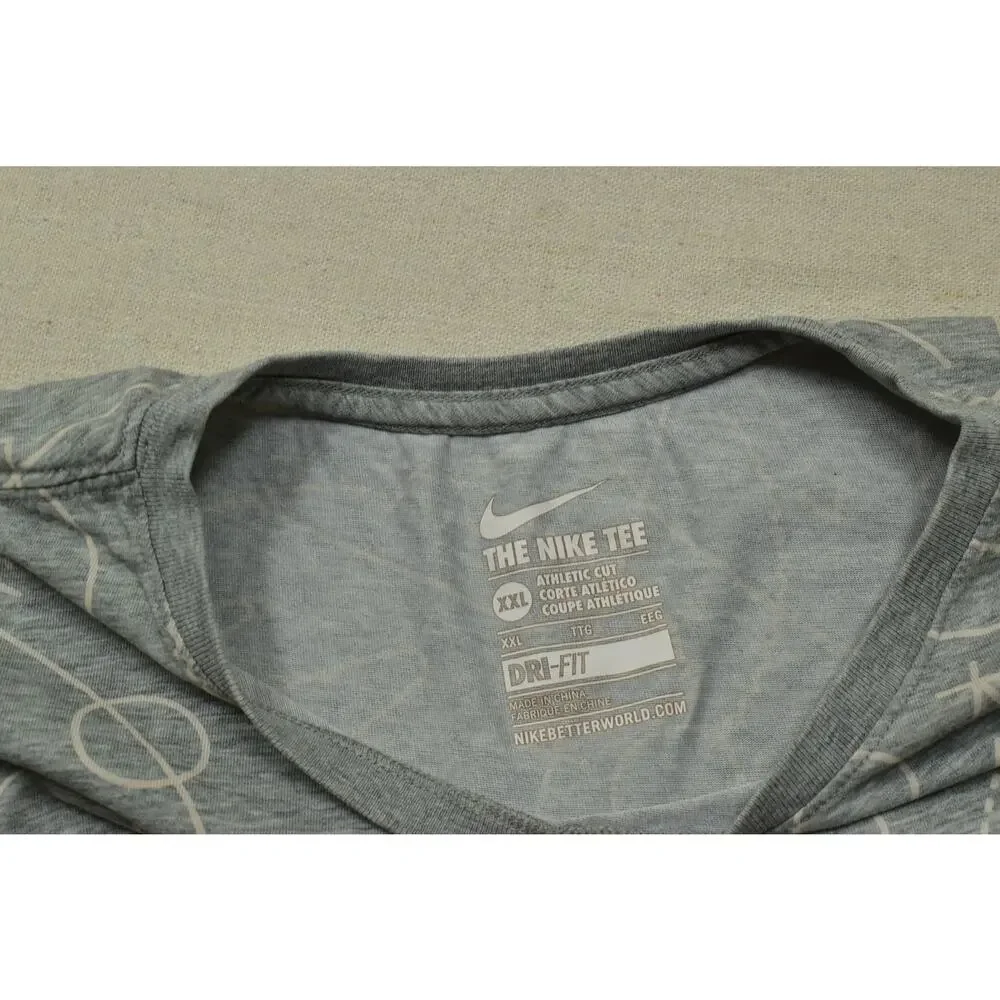 Nike Dri-FIT Men's XXL Gray Just Do It Playbook Graphic Athletic Cut T-Shirt